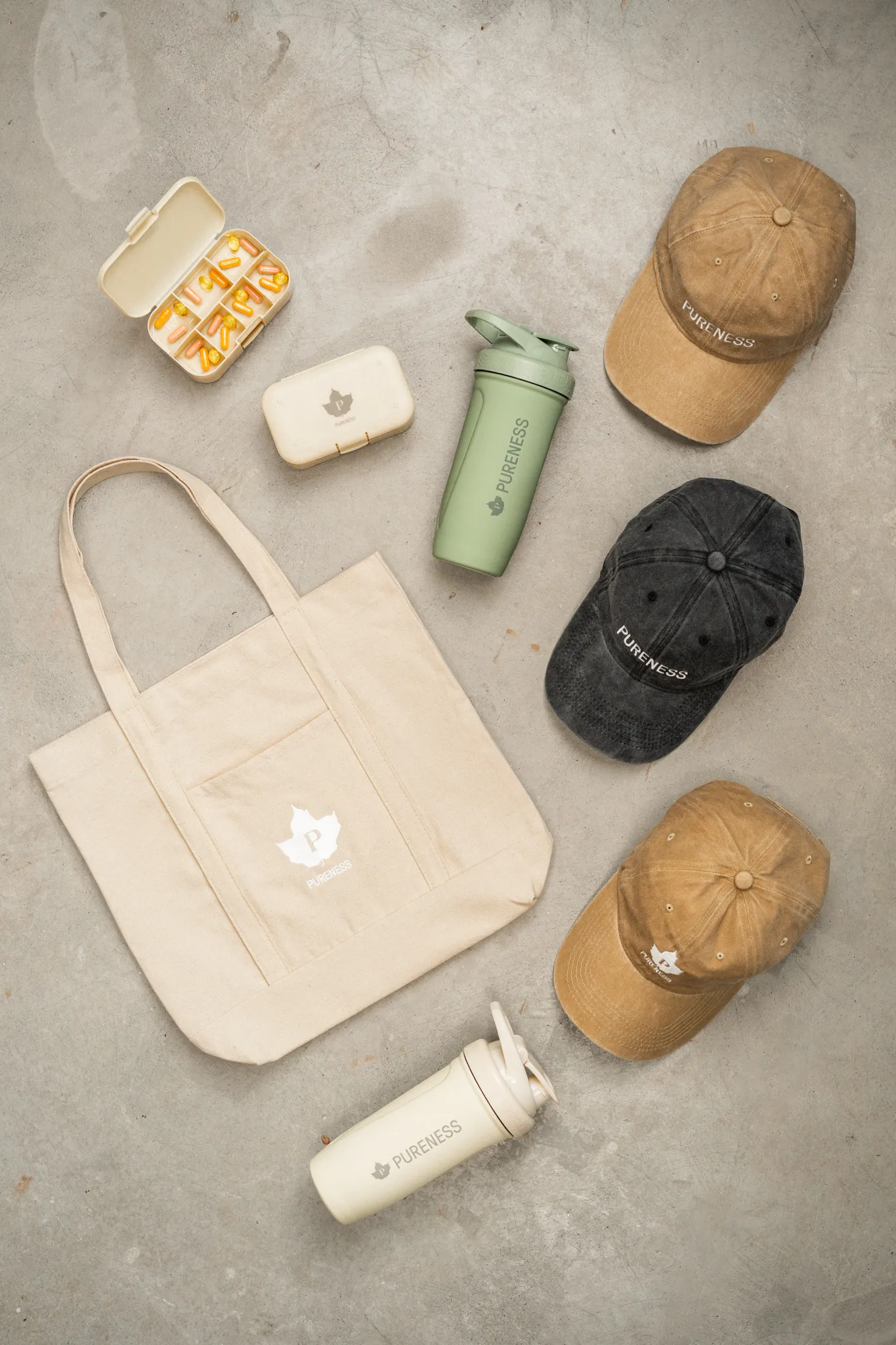 Pureness: Produktsortiment ovanifrån